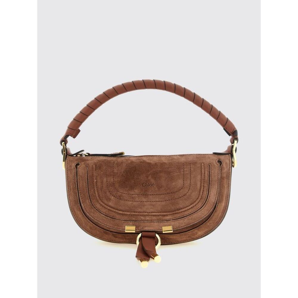 Chloe Women Mini Suede And Leather Handbag Chloe With Braided Top Handle